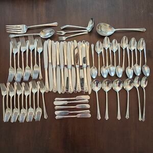 Holmes & Edwards International Silver Flatware Spring Garden Silver Plate 61 Pc